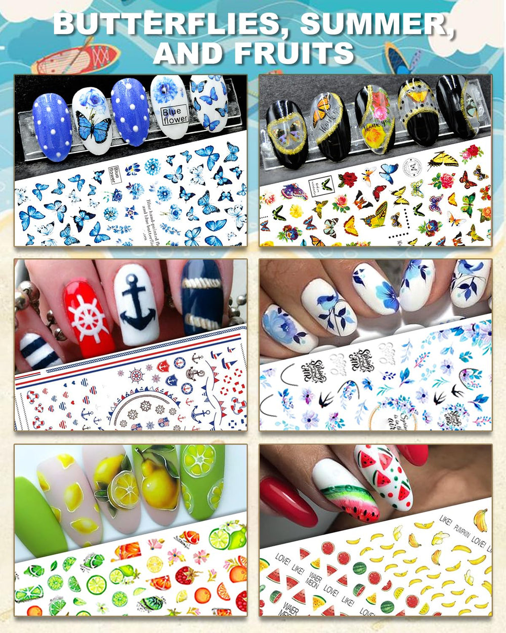 IDDFEVE stickers pour ongles – décorations faites maison, salon ou domicile.