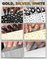 IDDFEVE stickers étoiles pour ongles, parfait pour Halloween et Noël.