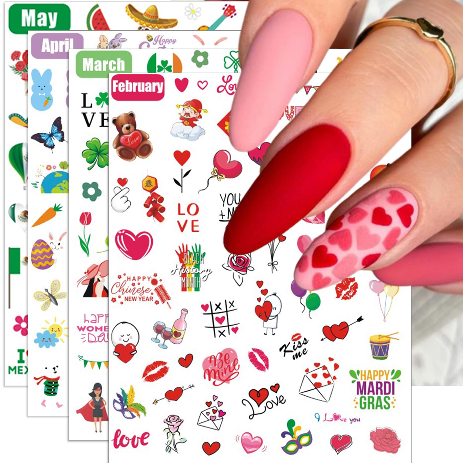IDDFEVE autocollants ongles – collection mensuelle, motifs tendance.