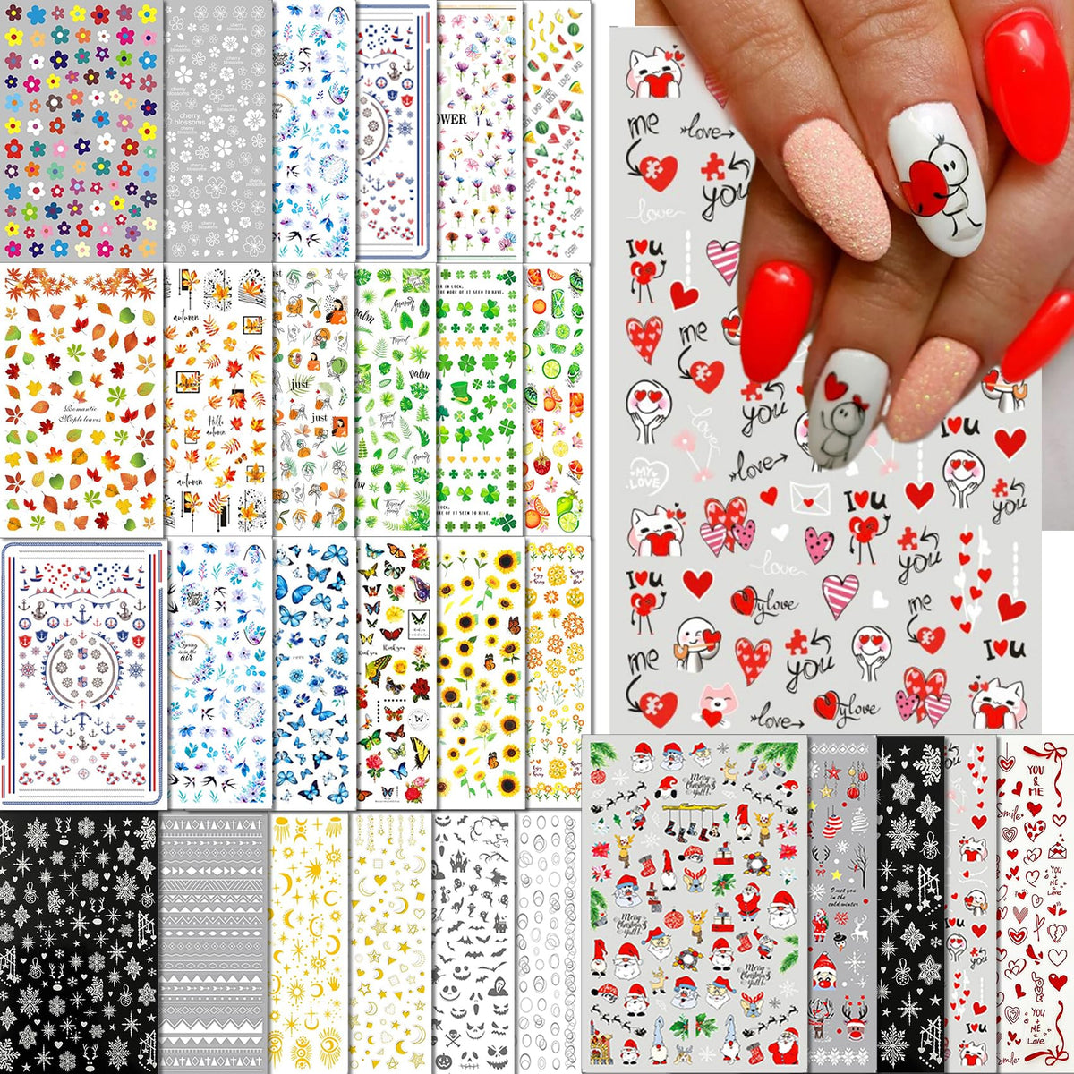 IDDFEVE stickers ongles – designs saisonniers pour un look polyvalent et durable.