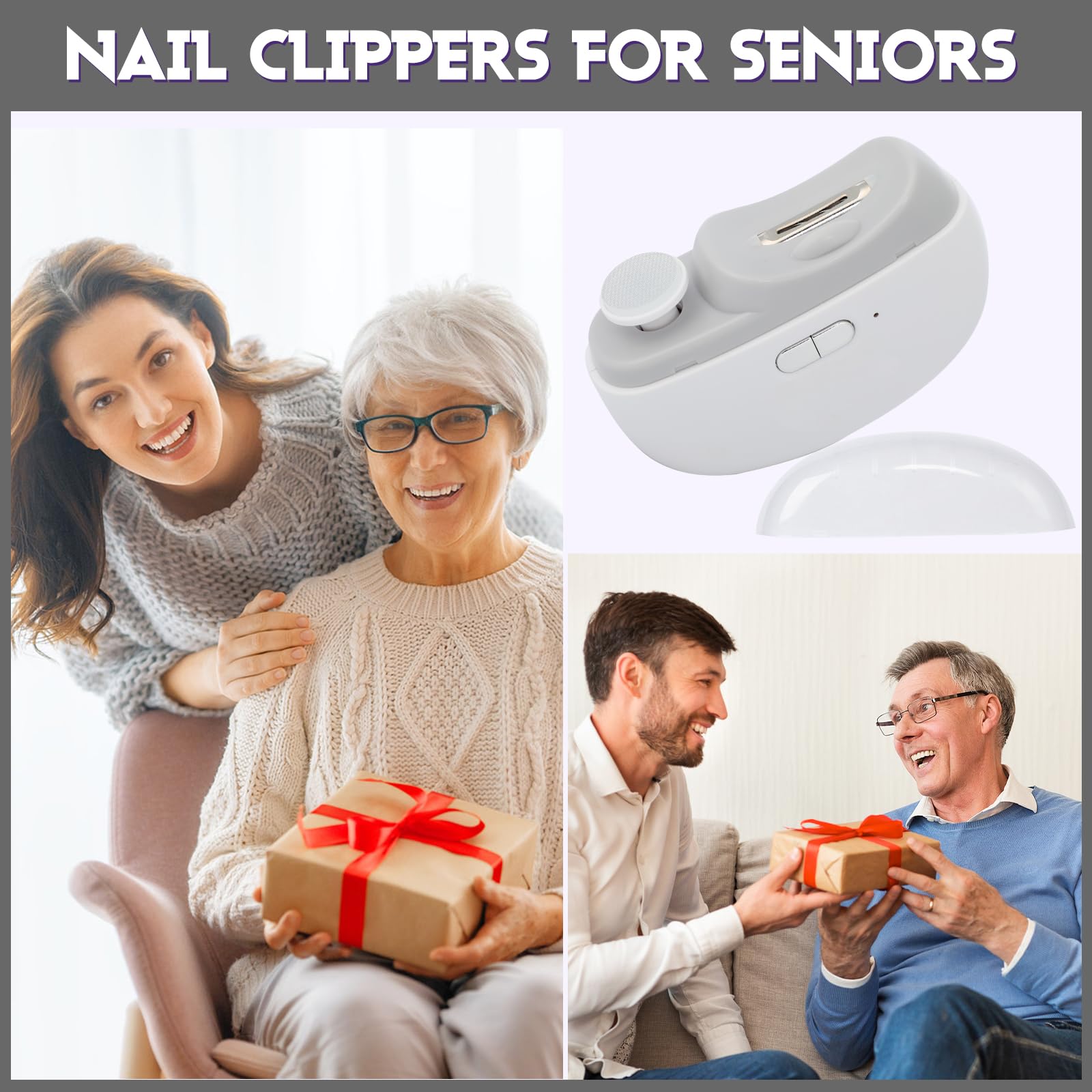 Idée cadeau idéale: coupe-ongles électrique 3-en-1 pour seniors