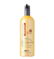 Iden Bee Propolis Shampoing nourri, flacon, cheveux secs et traités chimiquement.