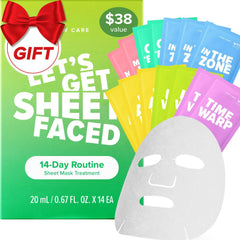 I DEW CARE collagen sheet mask variety pack box showing 14 masks for daily hydration