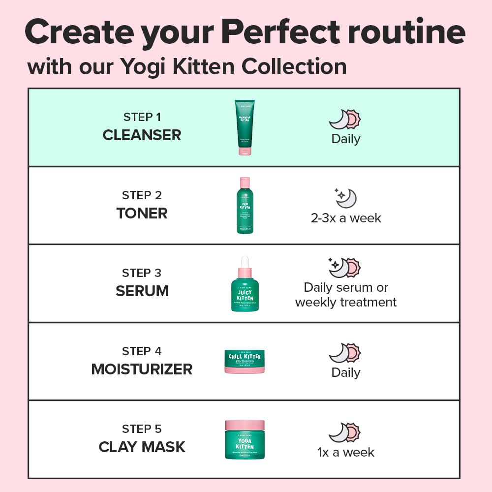 I DEW CARE Nettoyant Visage Acné Namaste Kitten – extrait Heartleaf apaise les irritations.