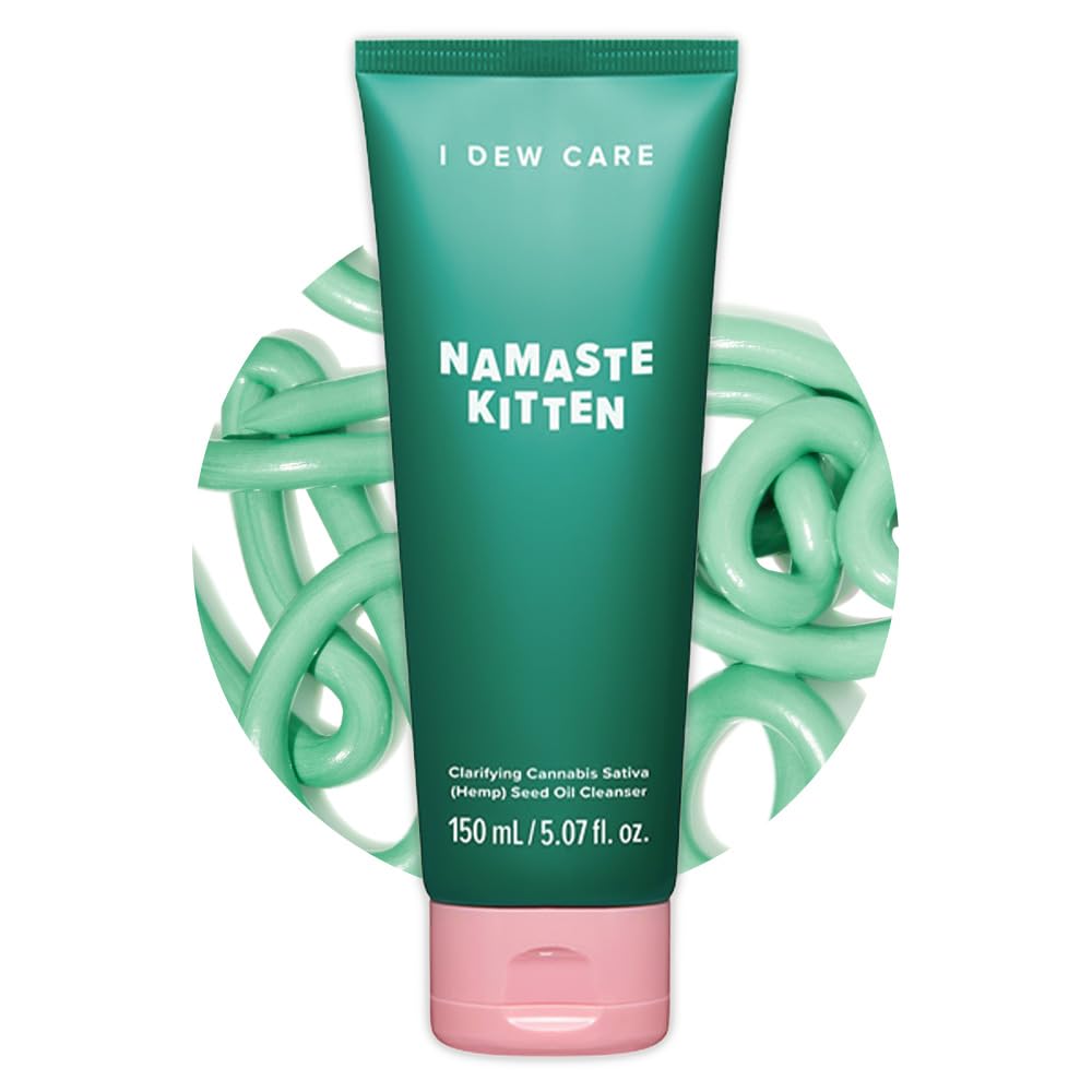 I DEW CARE Nettoyant Moussant Visage Acné Namaste Kitten – mousse verte et nettoyage efficace.