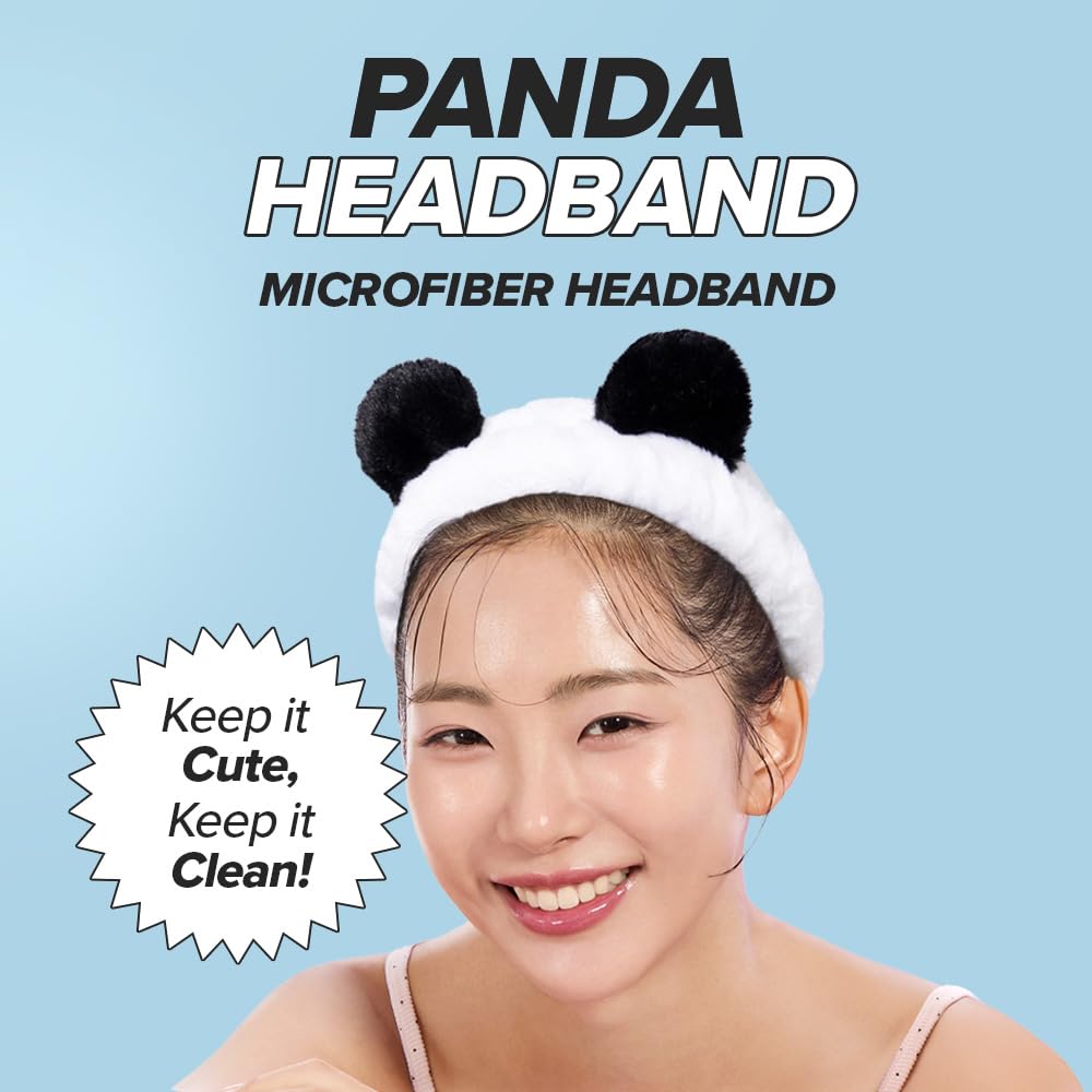 Bandeau panda I DEW CARE en tissu doux, agréable sur la peau.