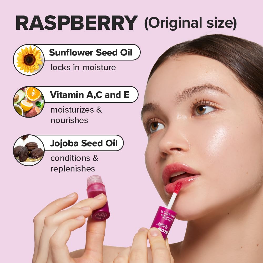 I DEW CARE gloss à lèvres Raspberry, fini brillant et léger effet volumisant.