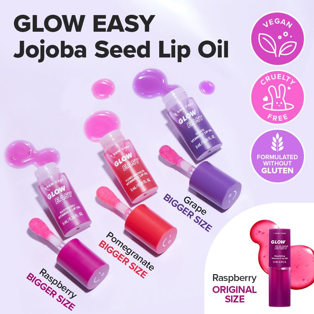 I DEW CARE gloss à lèvres Raspberry, couleur rose séduisante pour toutes les tenues.