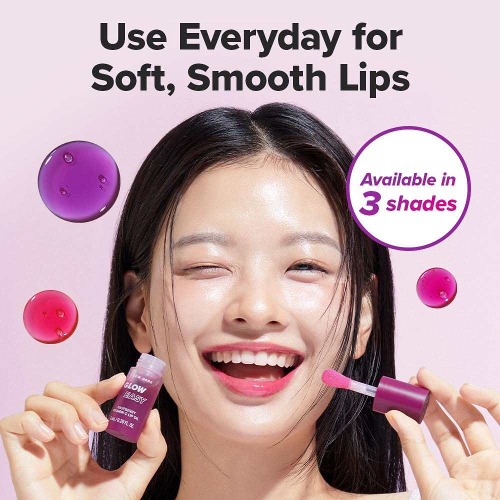 I DEW CARE gloss à lèvres Raspberry, vitamine C pour un éclat naturel.