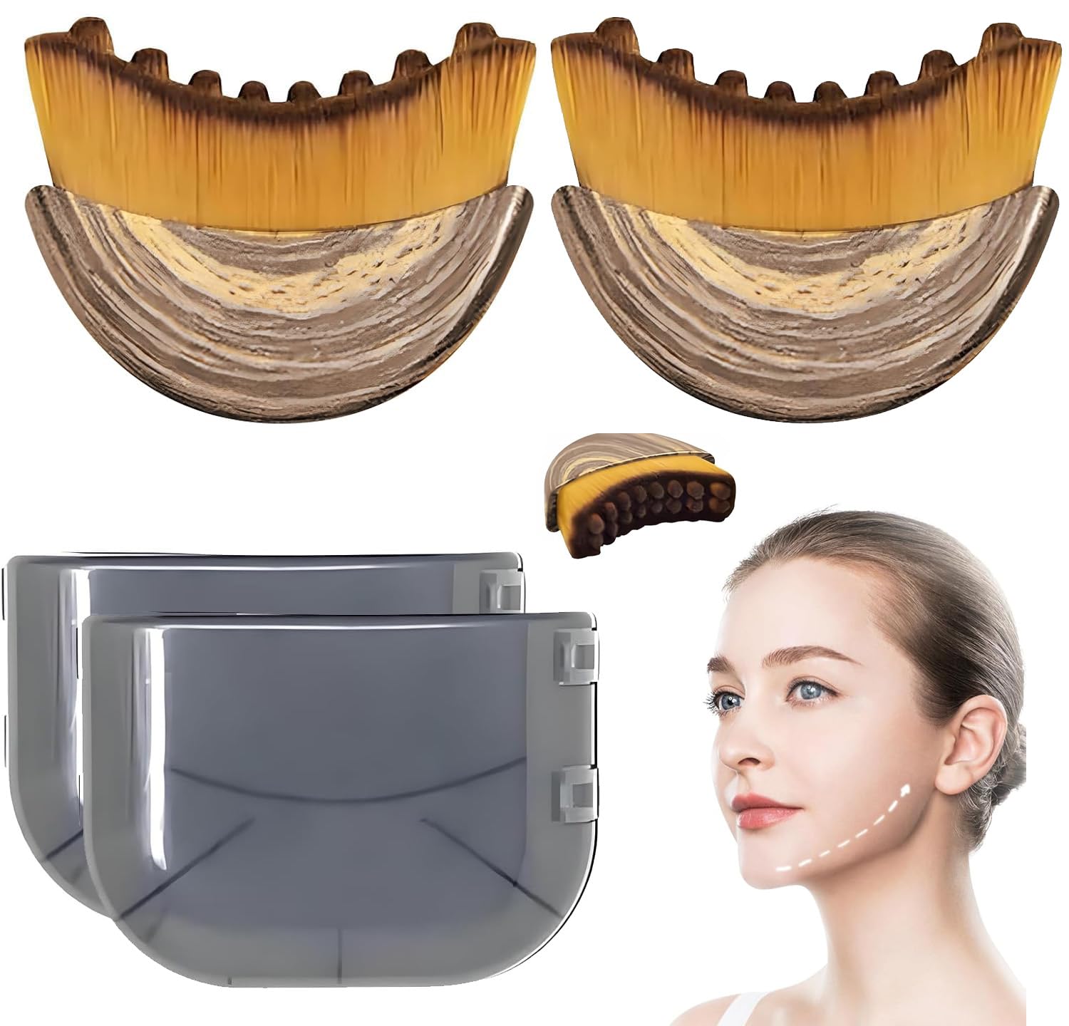 IDFXP brosse visage lymphatique pour le menton et la ligne mâchoire, définition faciale potentielle