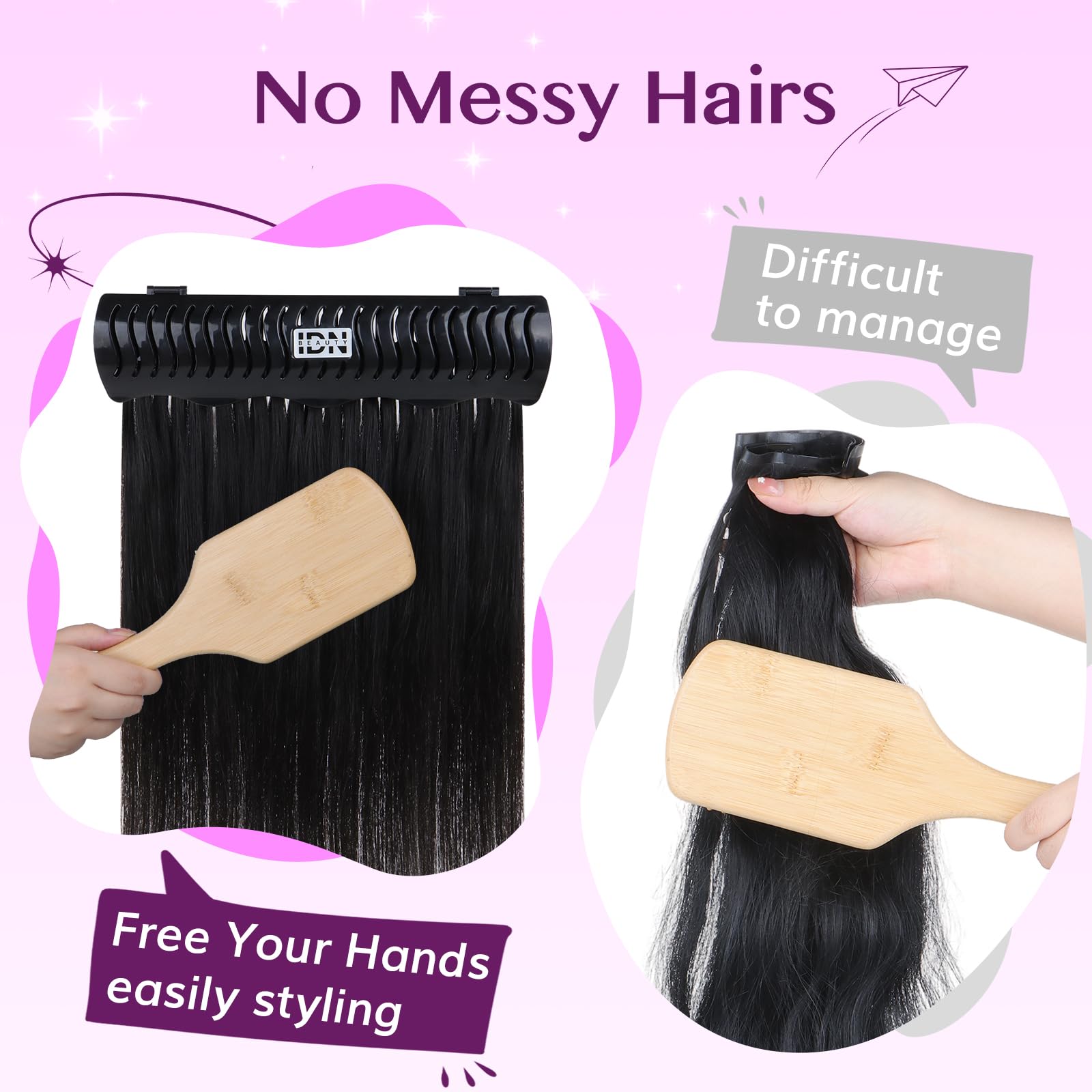 IDN BEAUTY support extensions cheveux matériau ABS durable et fiable.
