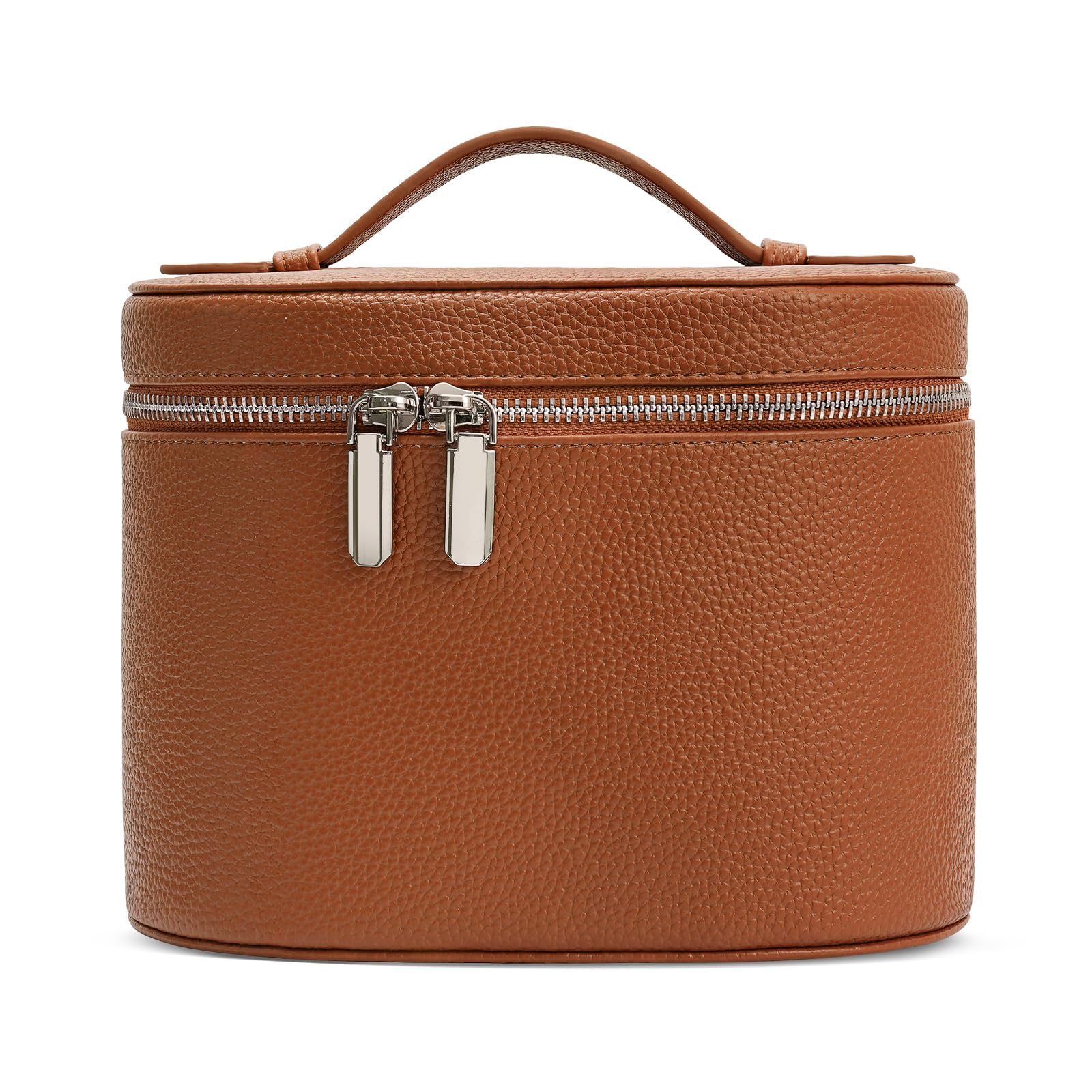 idoltimes Trousse maquillage en cuir portable, rangement pratique pour voyage et bureau.