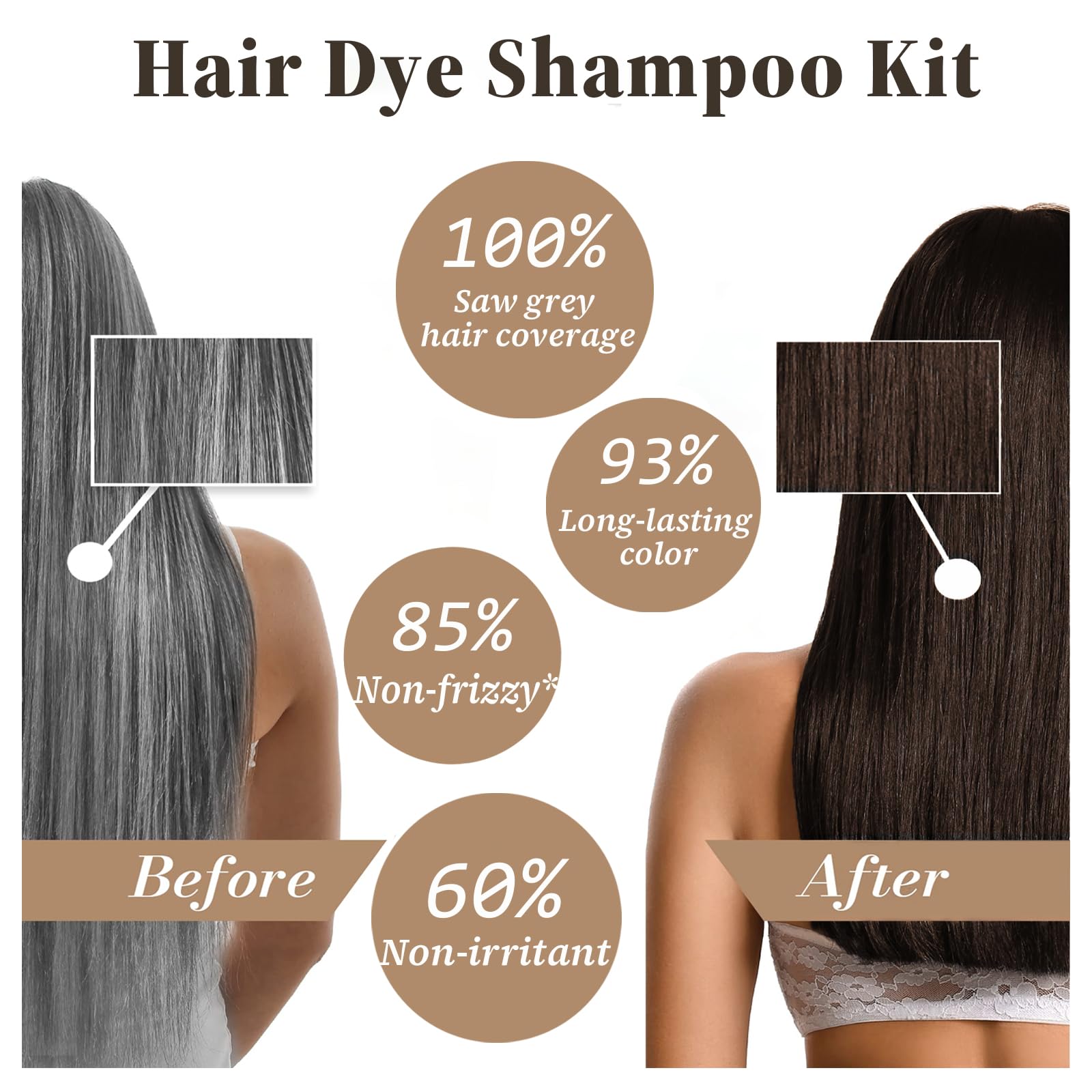 shampoing 3-en-1: nettoie, conditionne et colore les cheveux