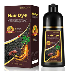 iemokoda shampoo colorant brun châtaigne en bouteille, couleur rapide et pratique.