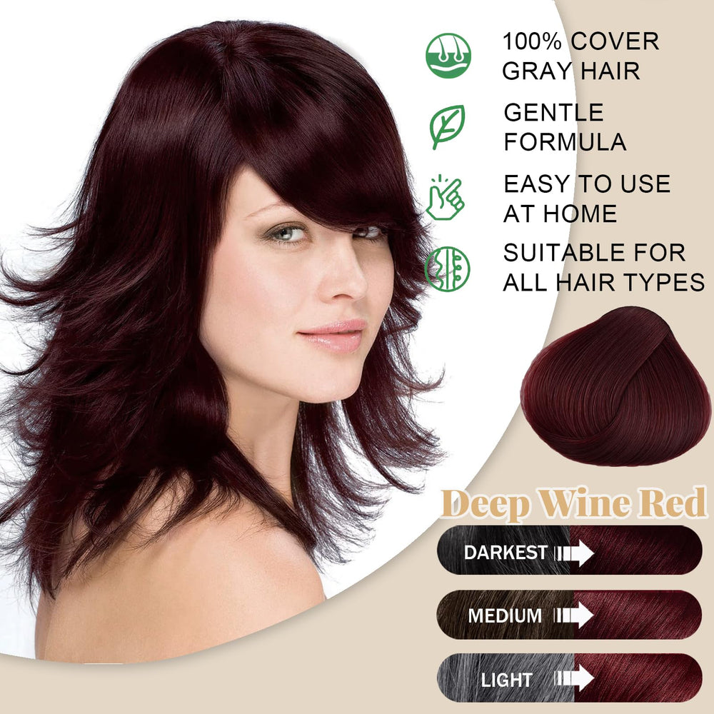 iemokoda colorant Bordeaux profond – application sur cheveux secs pour une coloration rapide