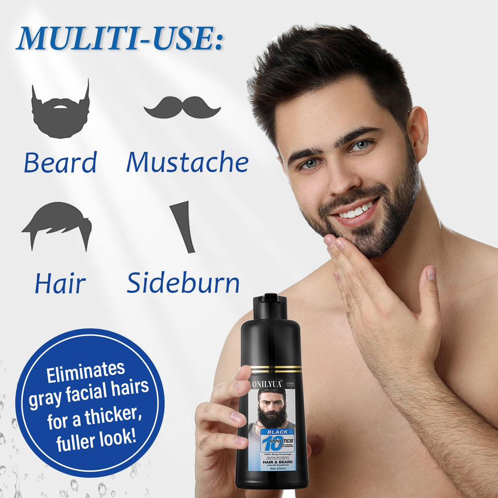 iemokoda-teinture-moustache-barbe: noir naturel et uniforme.