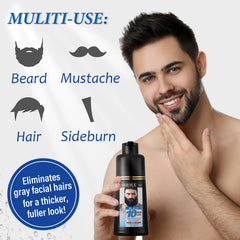 iemokoda-teinture-moustache-barbe: noir naturel et uniforme.