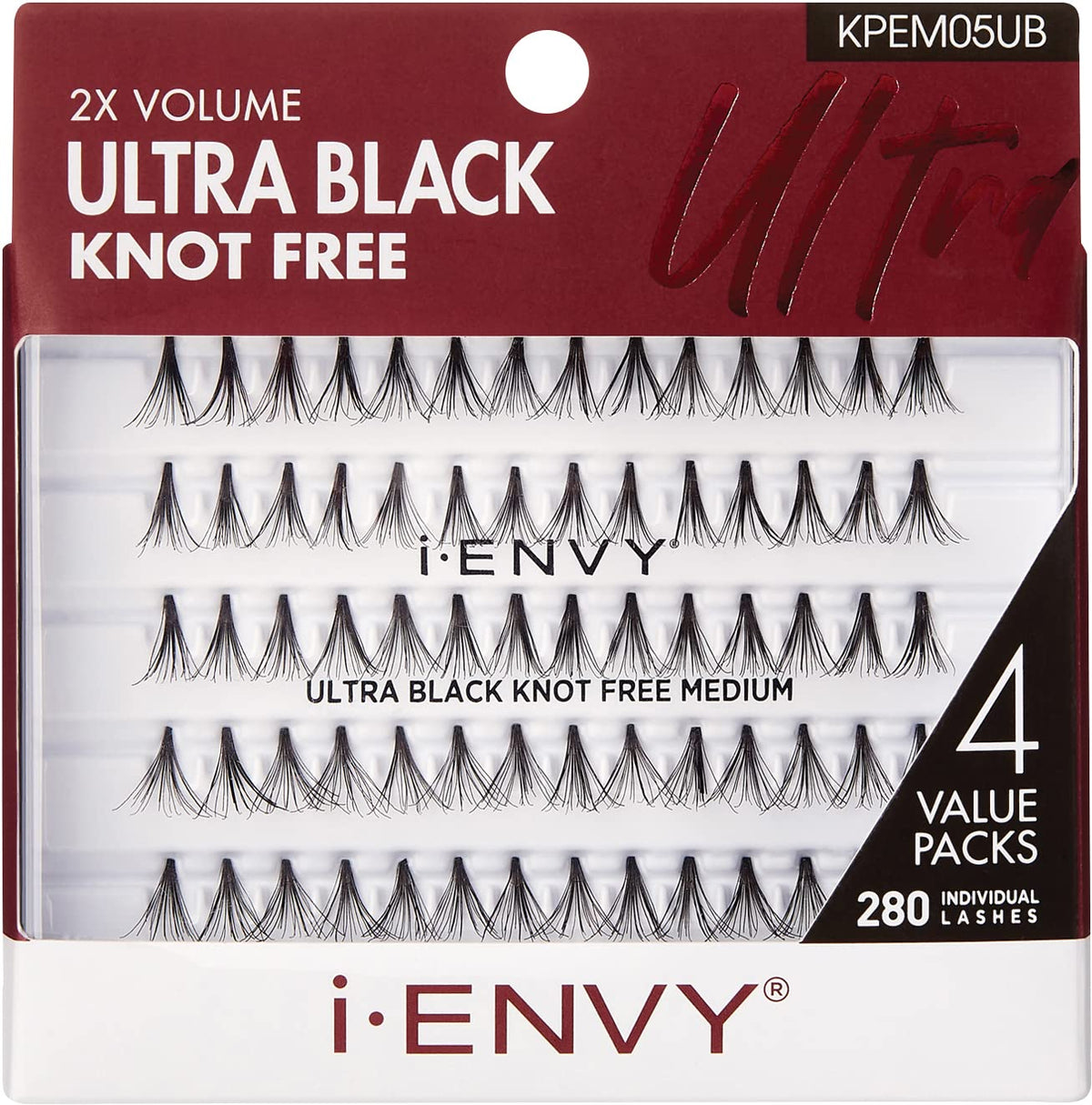 iENVY Kiss cils-individuels sur plateau, look naturel et longue tenue.