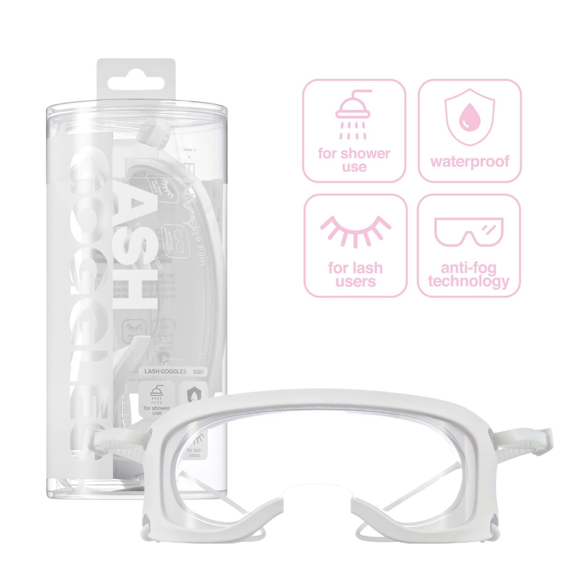 i•ENVY Lash Guard blanc – bande réglable pour un ajustement confortable.