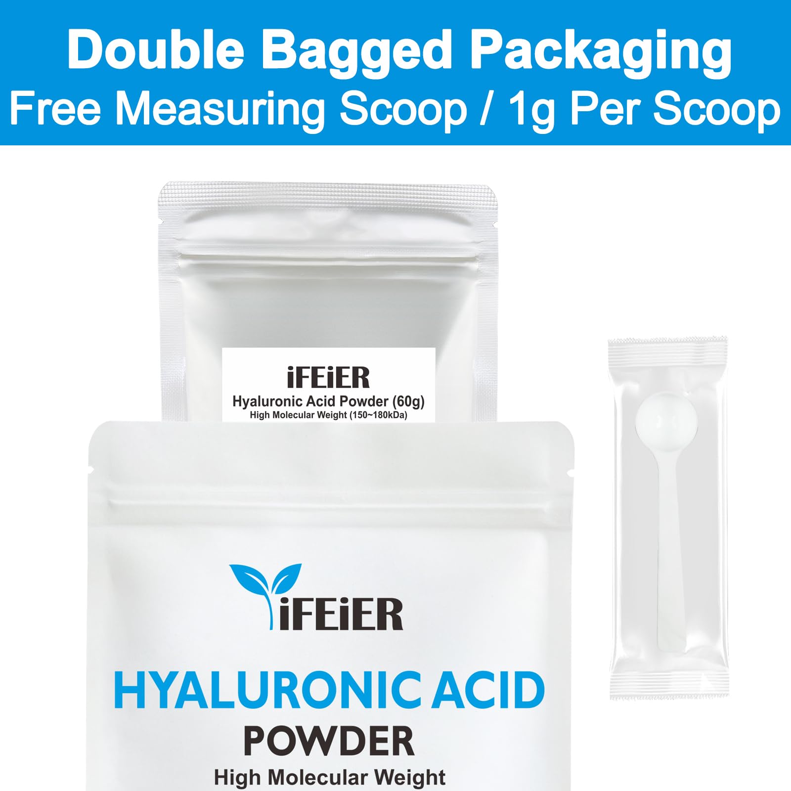 iFEiER Poudre HYAL haute masse se dissolvant dans l eau pour sérum