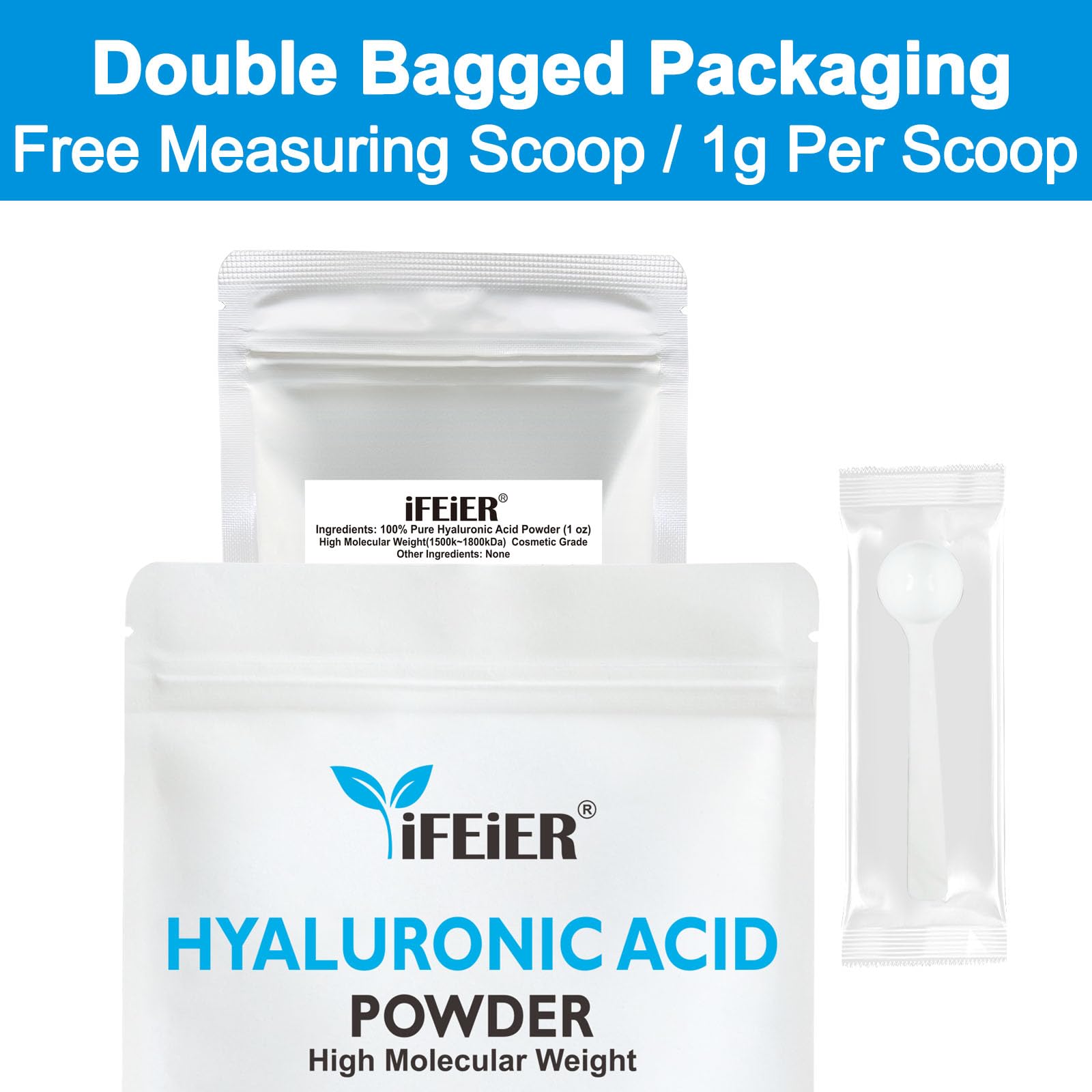 iFEiER Sac refermable poudre hyaluronique.