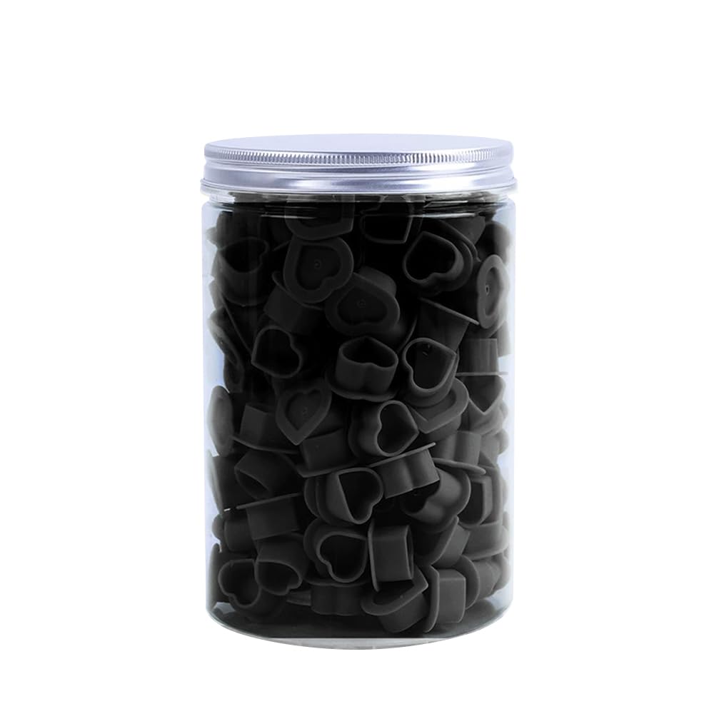 IFERO caps-encre-coeur-silicone-base-noir pour encrage précis en tatouage.