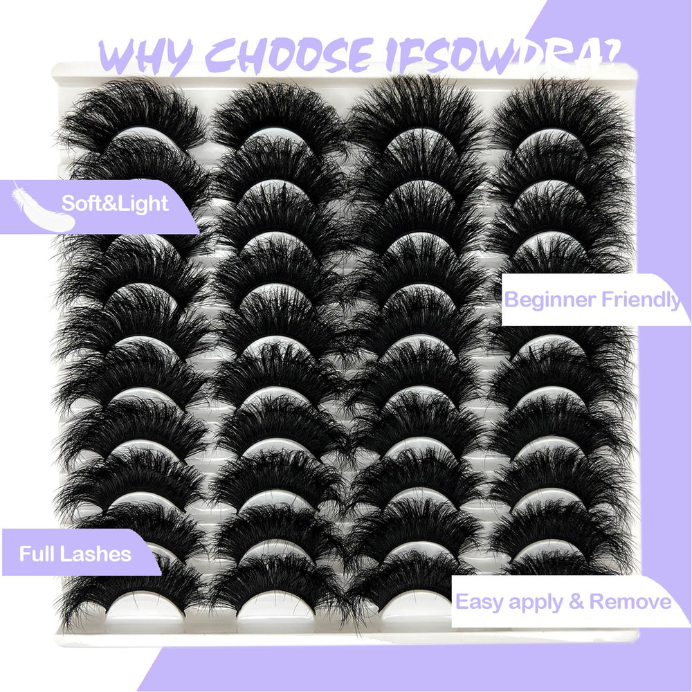 IFSOWDRA cils Mink Pack 20 paires Cat Eye pour un style marqué
