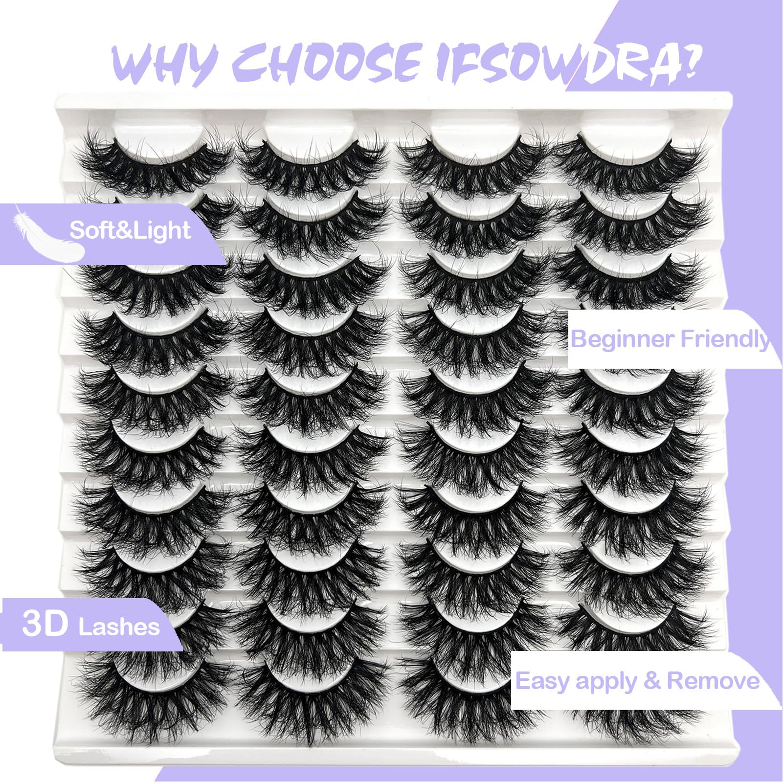 IFSOWDRA zoom détail cils mink pour une application précise.