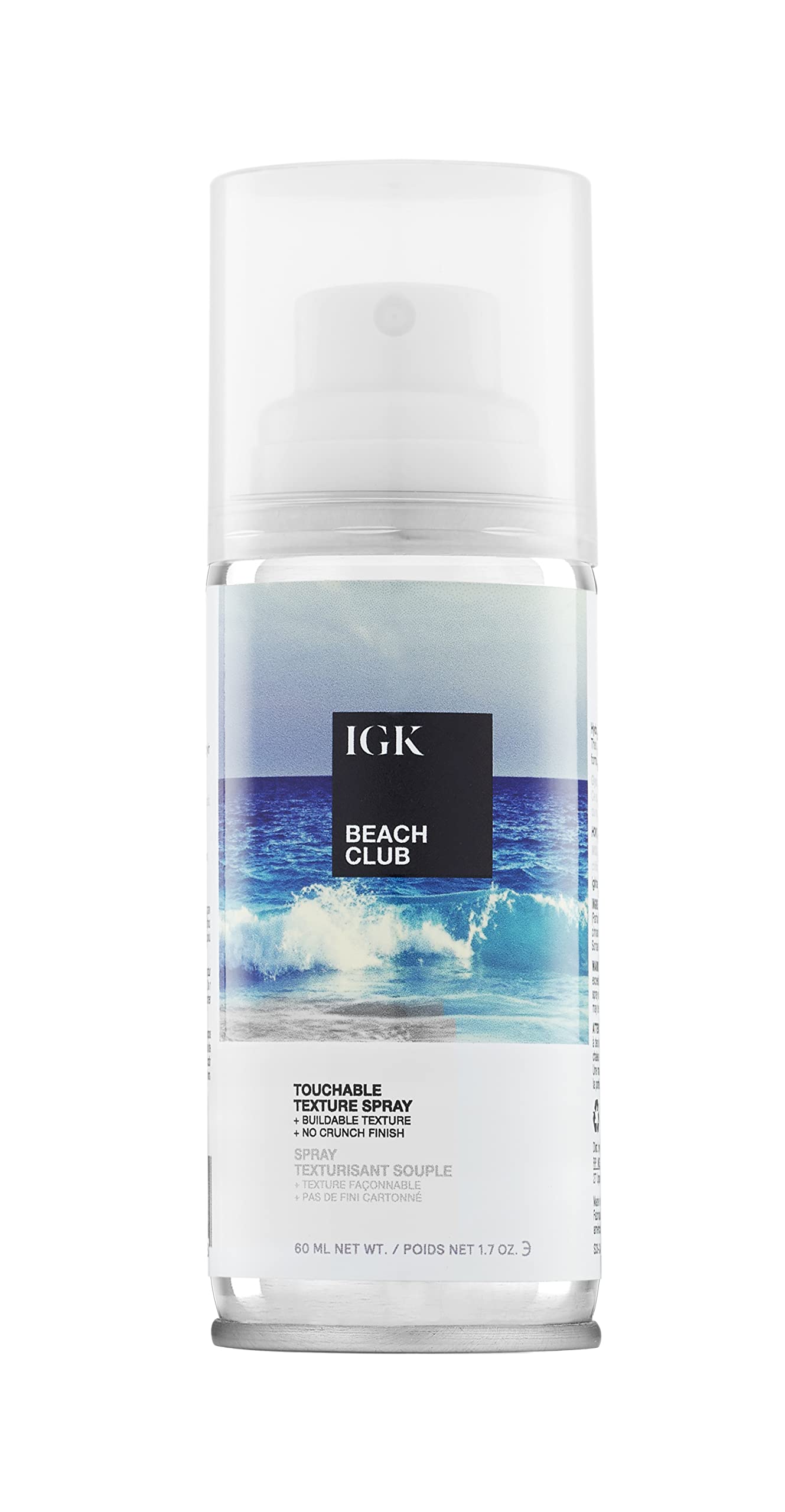 IGK Beach Club brume-texture-bouteille: spray léger pour volume durable et mouvement naturel
