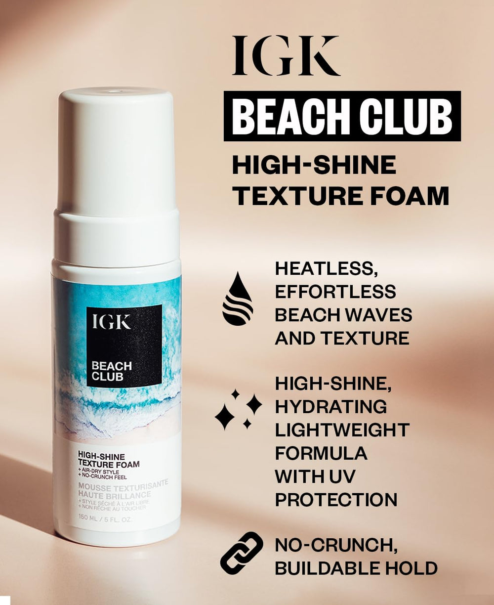 IGK Beach Club: protection UV visible sur cheveux lors d’une journée ensoleillée.
