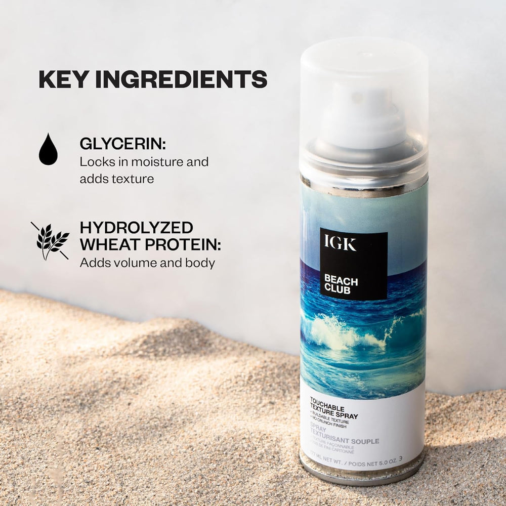 IGK Beach Club Spray texture légère pour coiffure texturée sans dessécher