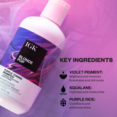 IGK Blonde Pop Shampoo – riz violet assouplit et renforce les cheveux
