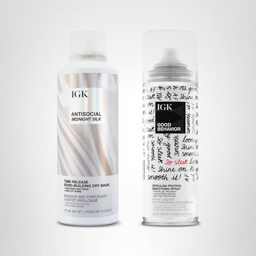 Cheveux après traitement IGK, douceur et brillance visibles.