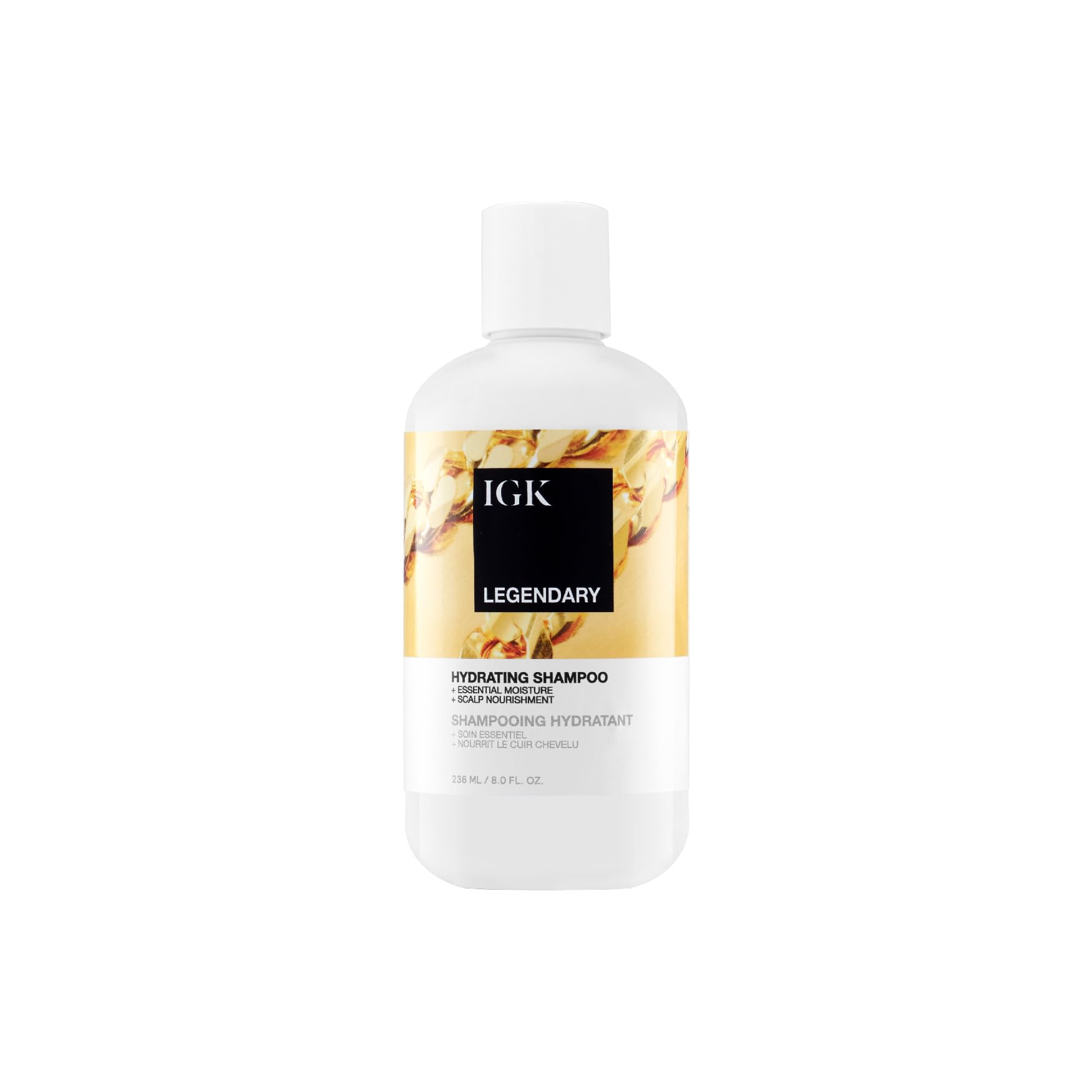 IGK Cheveux de Rêve shampooing - bouteille montrant hydratation et brillance