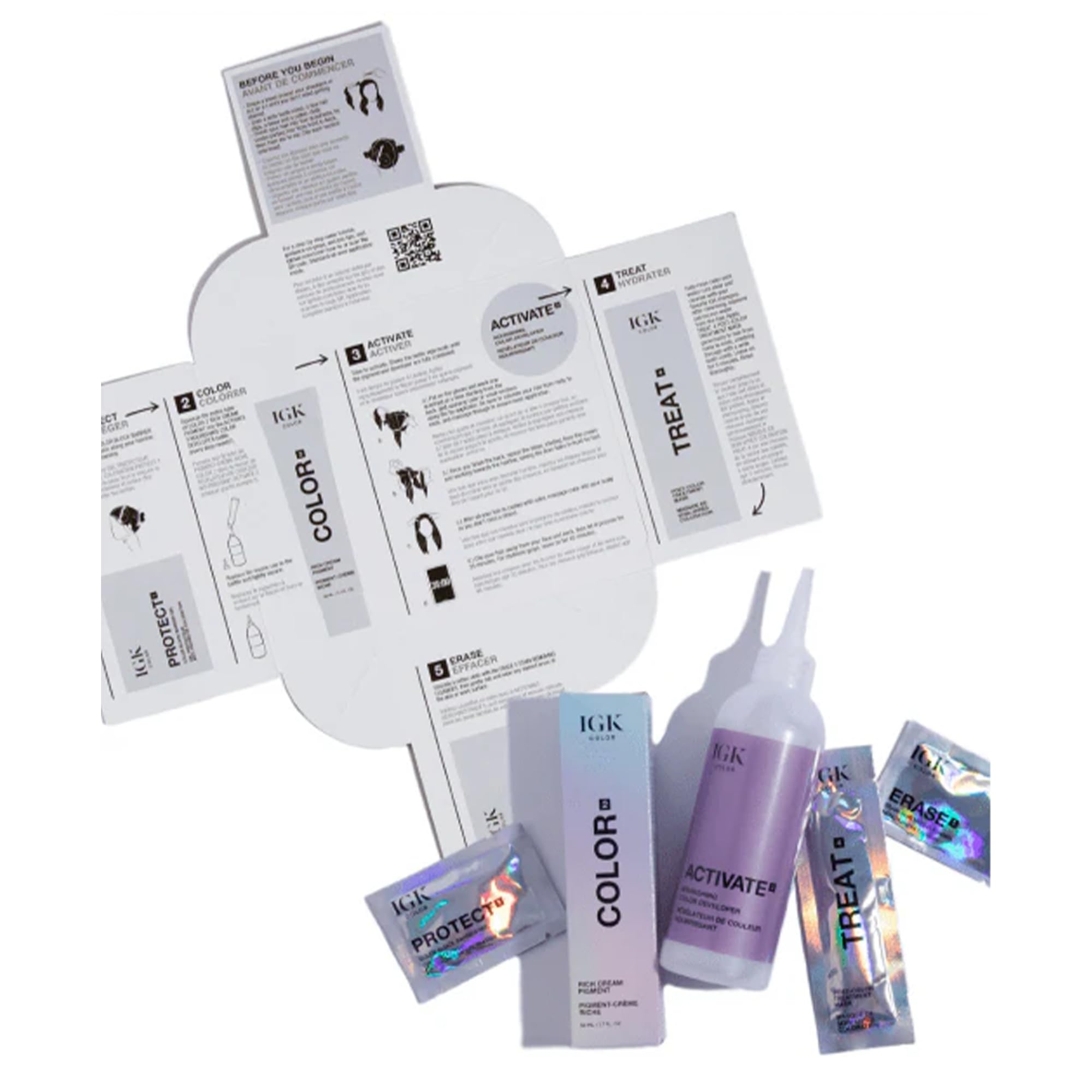 IGK kit couleur espresso emballage soigné et sûr pour la couleur.