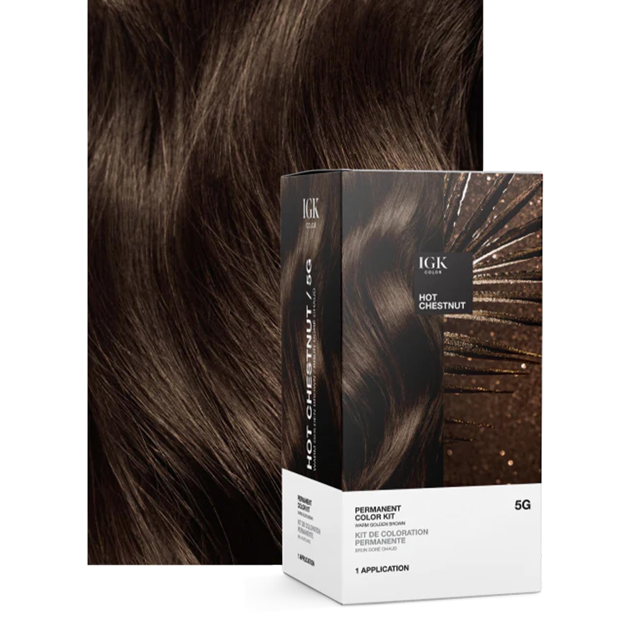 IGK Color Kit Hot Chestnut etapes d application claires pour une couvrance homogène