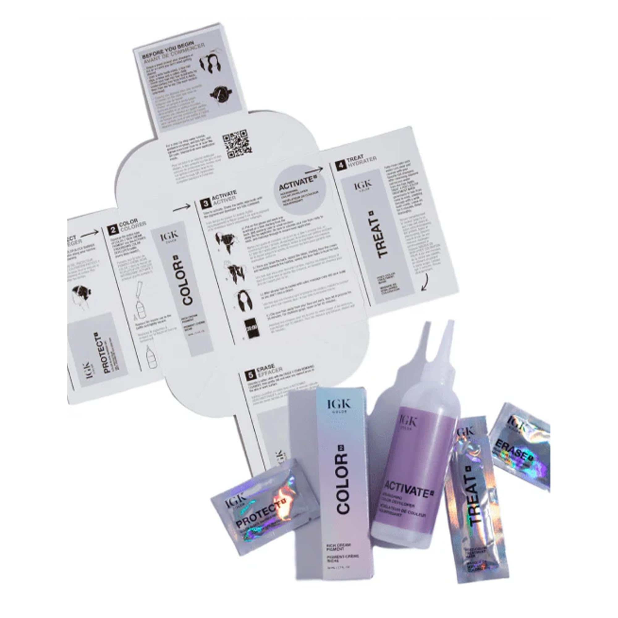 IGK Color Kit Permanent Noir – étape d’application, rendu uniforme