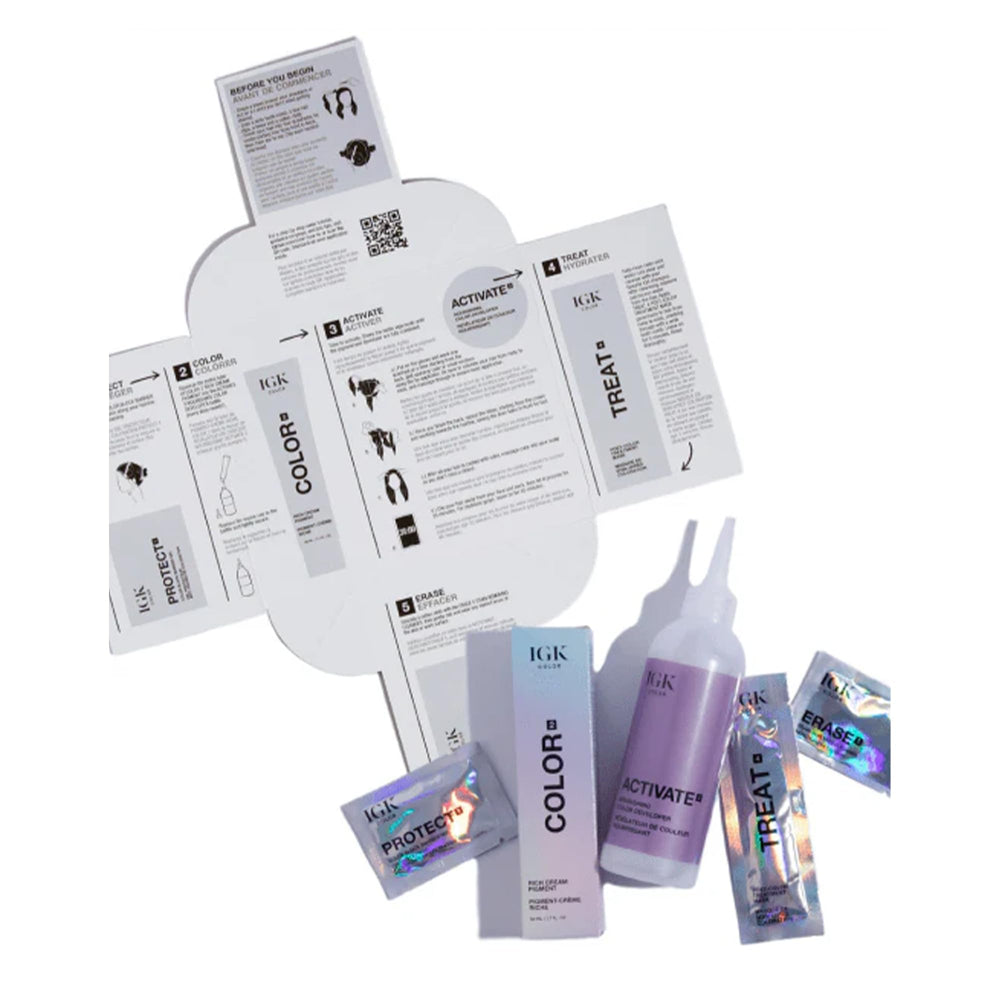 IGK Color Kit Permanent Noir – étape d’application, rendu uniforme