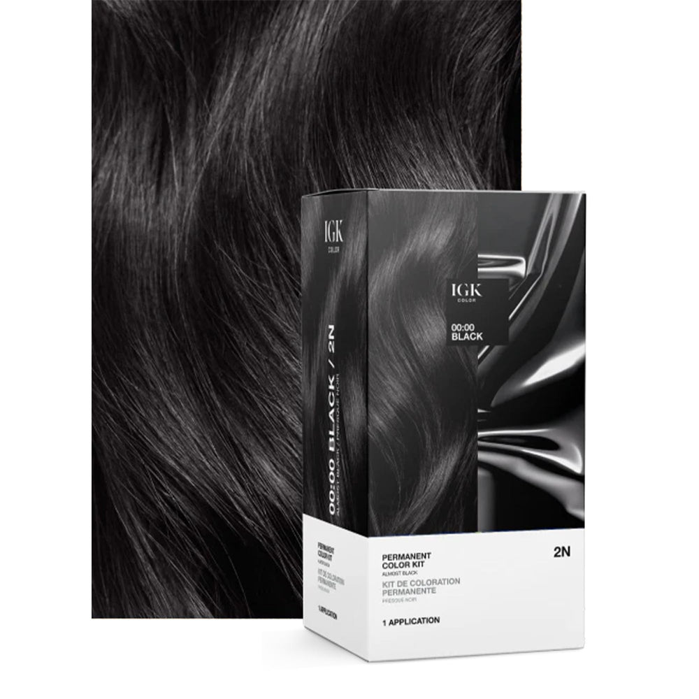 IGK Color Kit Permanent Noir – tube-mélange, préparation rapide