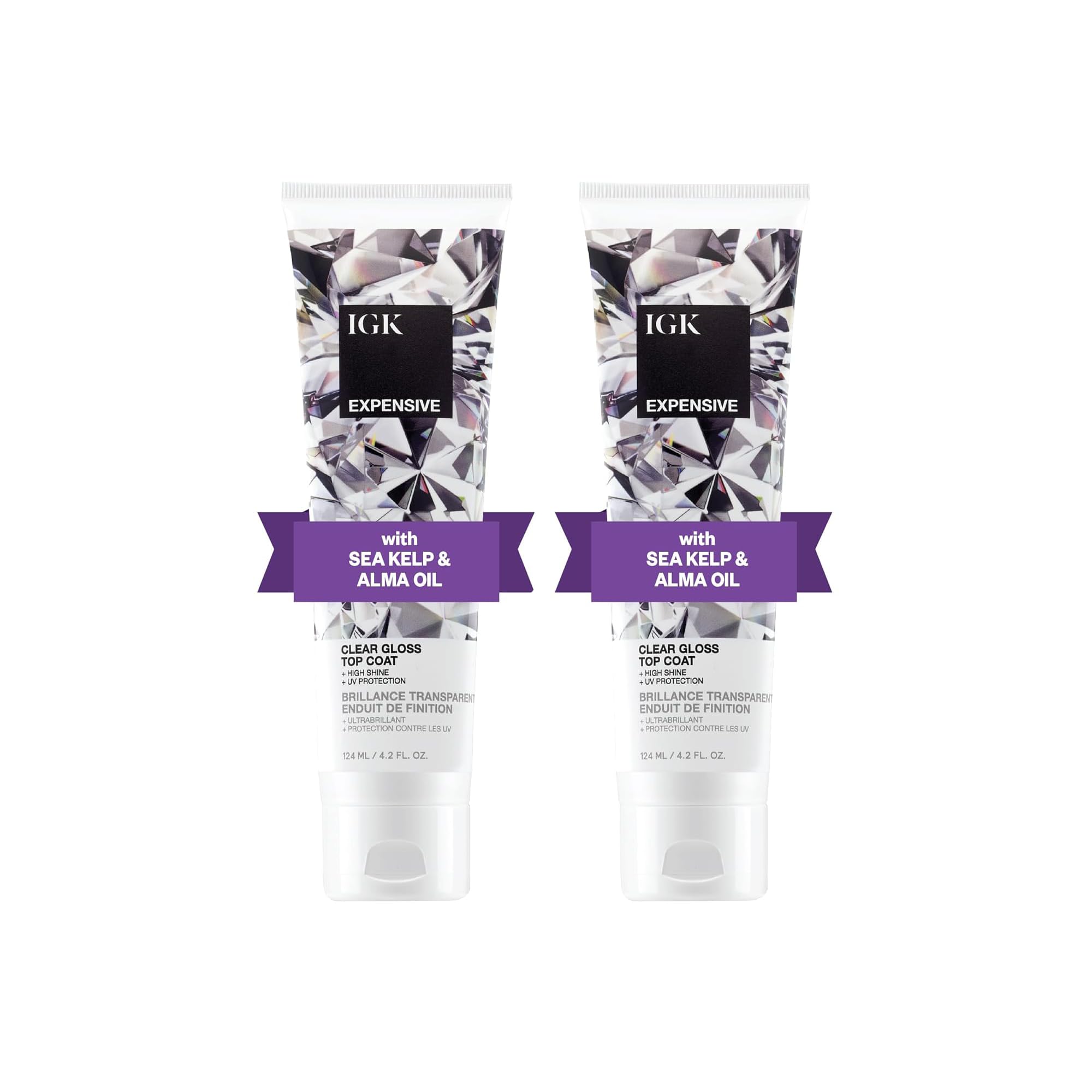 IGK Expensive Clear Gloss Top Coat: bouteille prête pour brillance durable