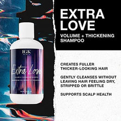 IGK Extra Love Après-shampooing – bouteille-volume, soin léger pour cheveux pleins sans alourdir.