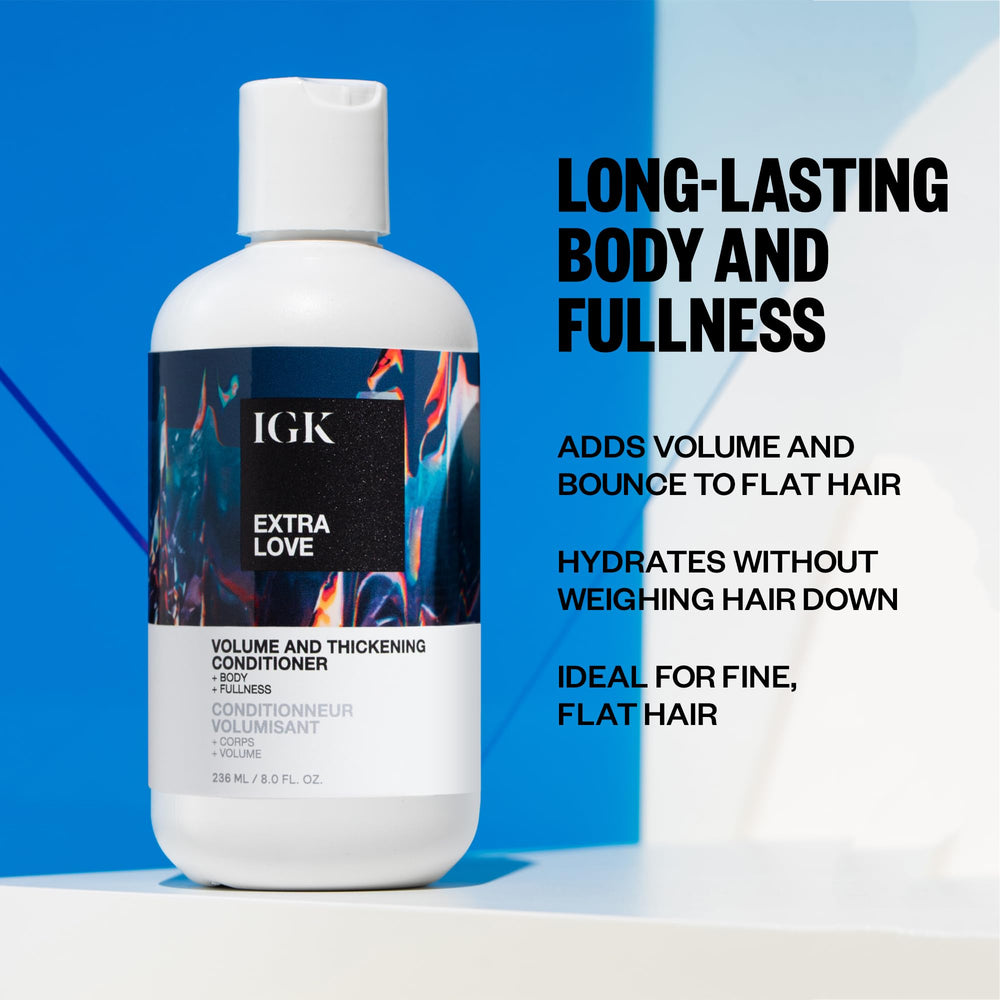 IGK Extra Love – cheveux après application avec effet volumisant.