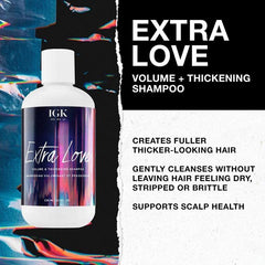 IGK Extra Love Volume Shampoo – cheveux volumineux après lavage.