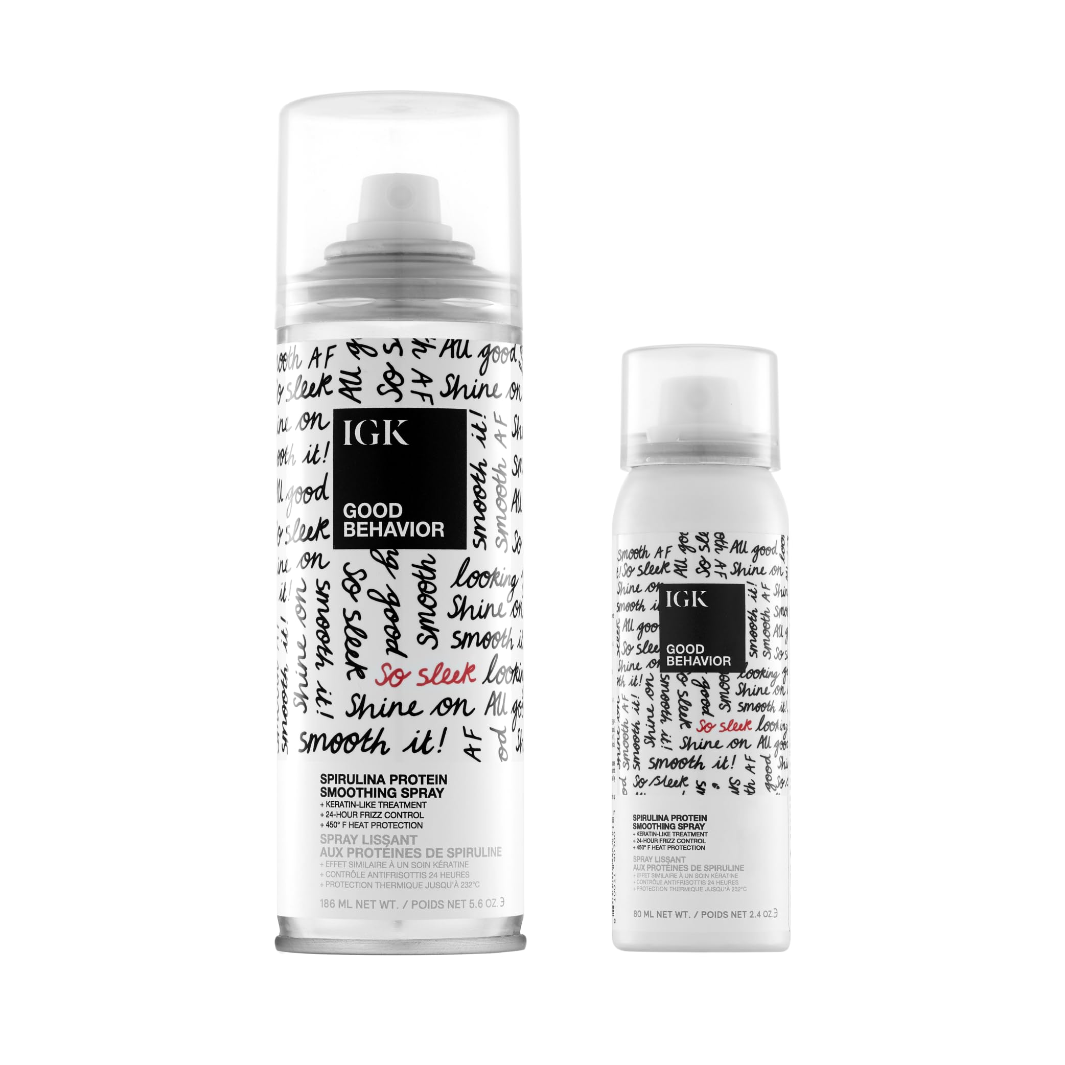 IGK GOOD BEHAVIOR: bouteille visible, offre lissage et brillance grâce à Spiruline.