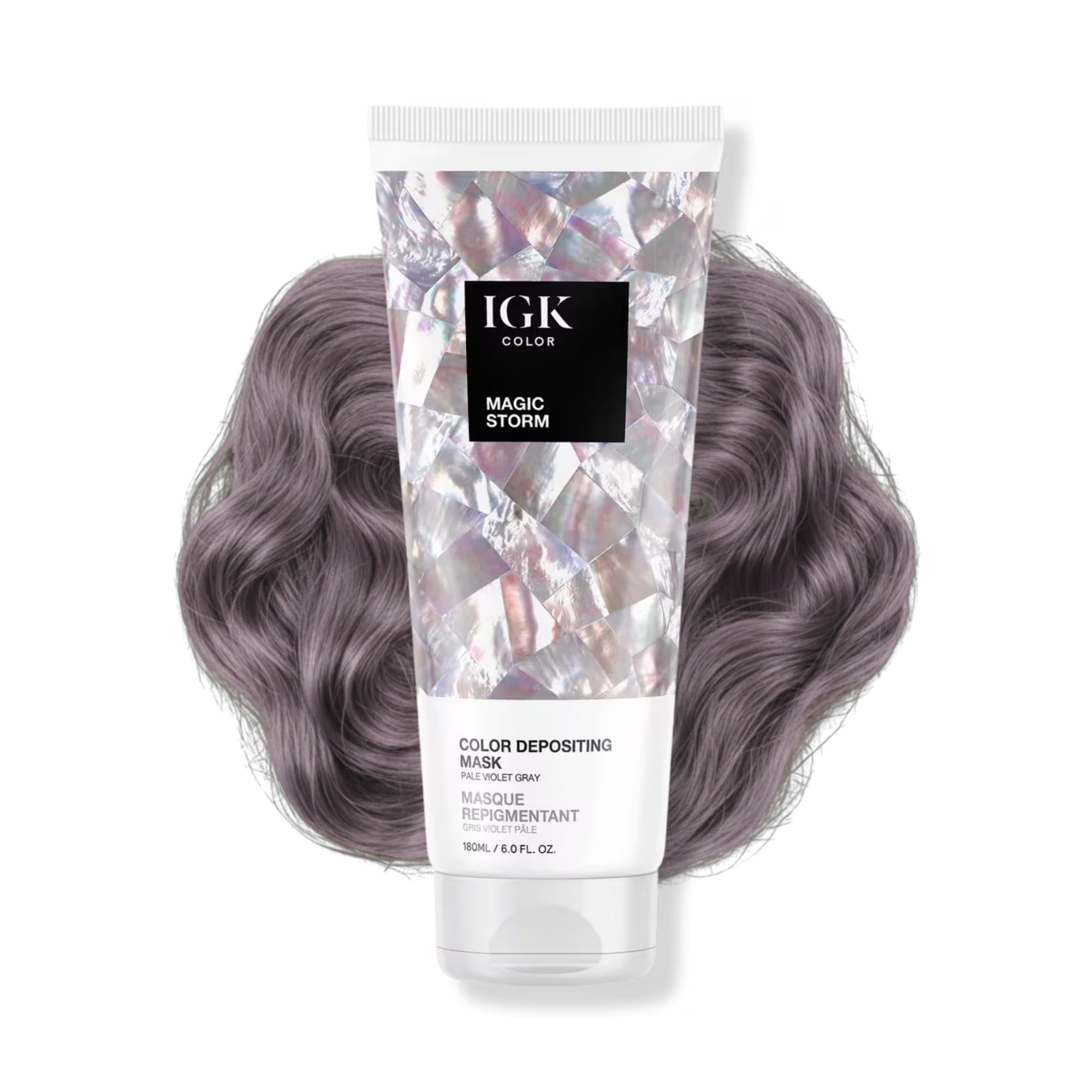 IGK MAGIC STORM, bouteille du masque colorant, couleur subtile et hydratation.