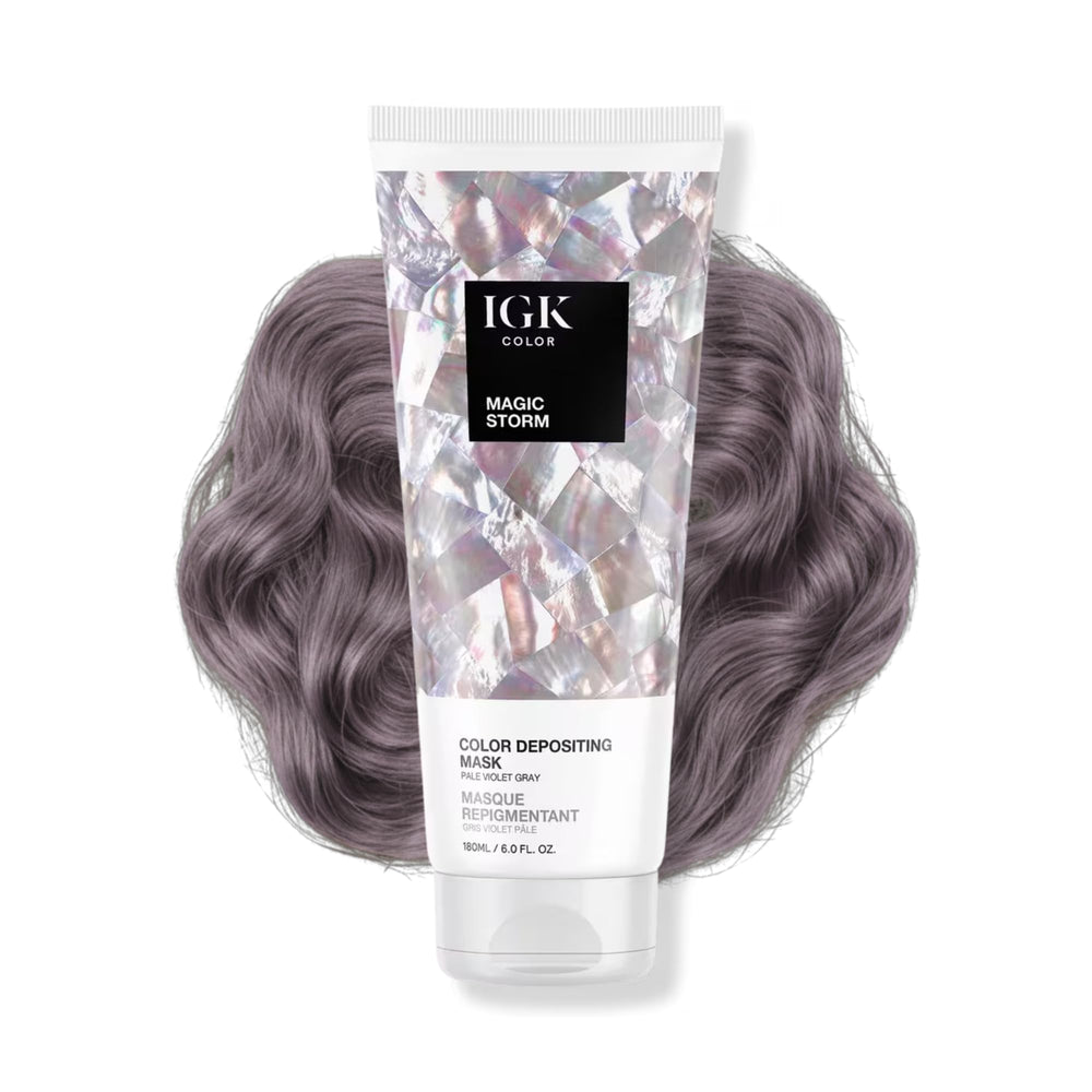 IGK MAGIC STORM, bouteille du masque colorant, couleur subtile et hydratation.