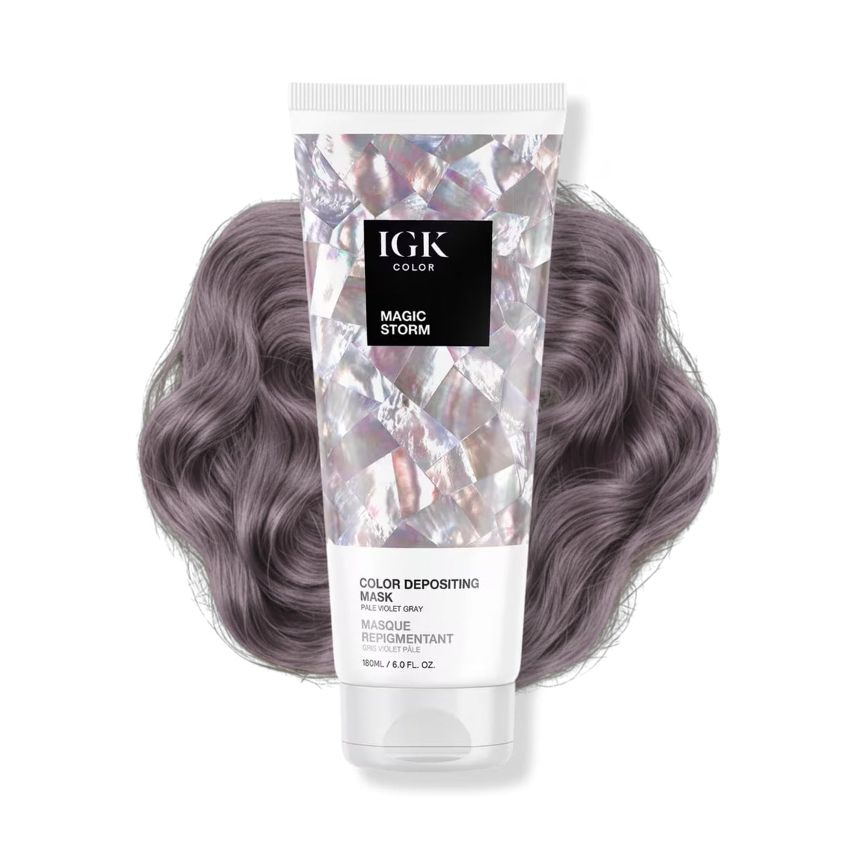 IGK MAGIC STORM, bouteille du masque colorant, couleur subtile et hydratation.