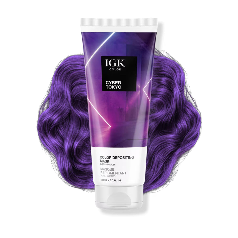 IGK Masque Déposé Cyber Tokyo – bouteille de 170 ml prêt à l’emploi, rafraîchit la couleur.
