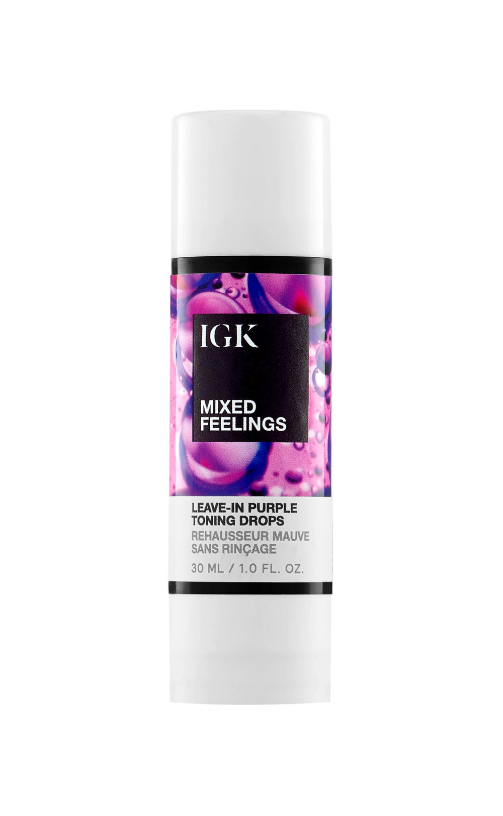 IGK Mixed Feelings: bouteille blond tonifiant, prête à neutraliser les reflets indésirables.