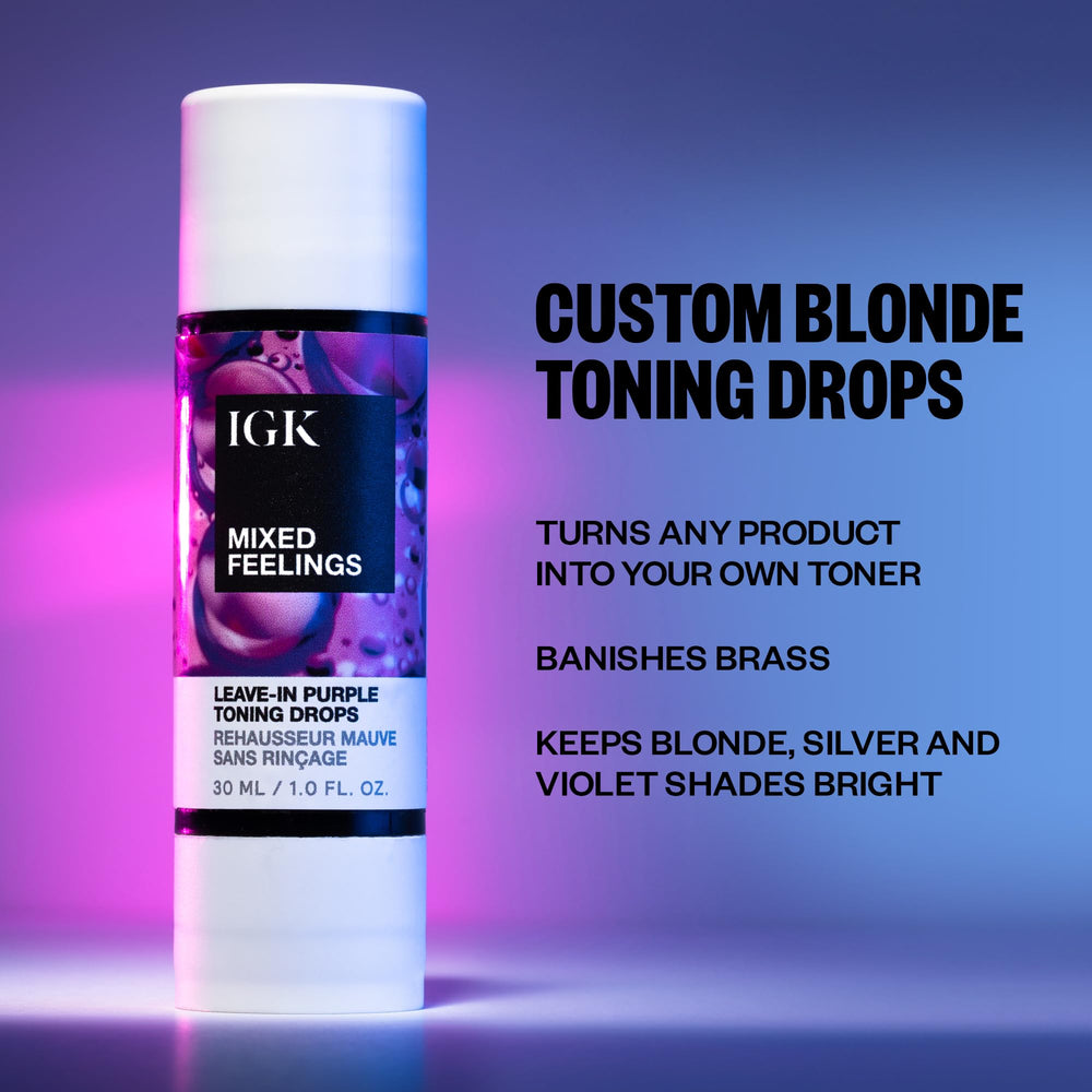 IGK Mixed Feelings: gouttes tonifiantes violettes pour neutraliser les reflets jaunes.